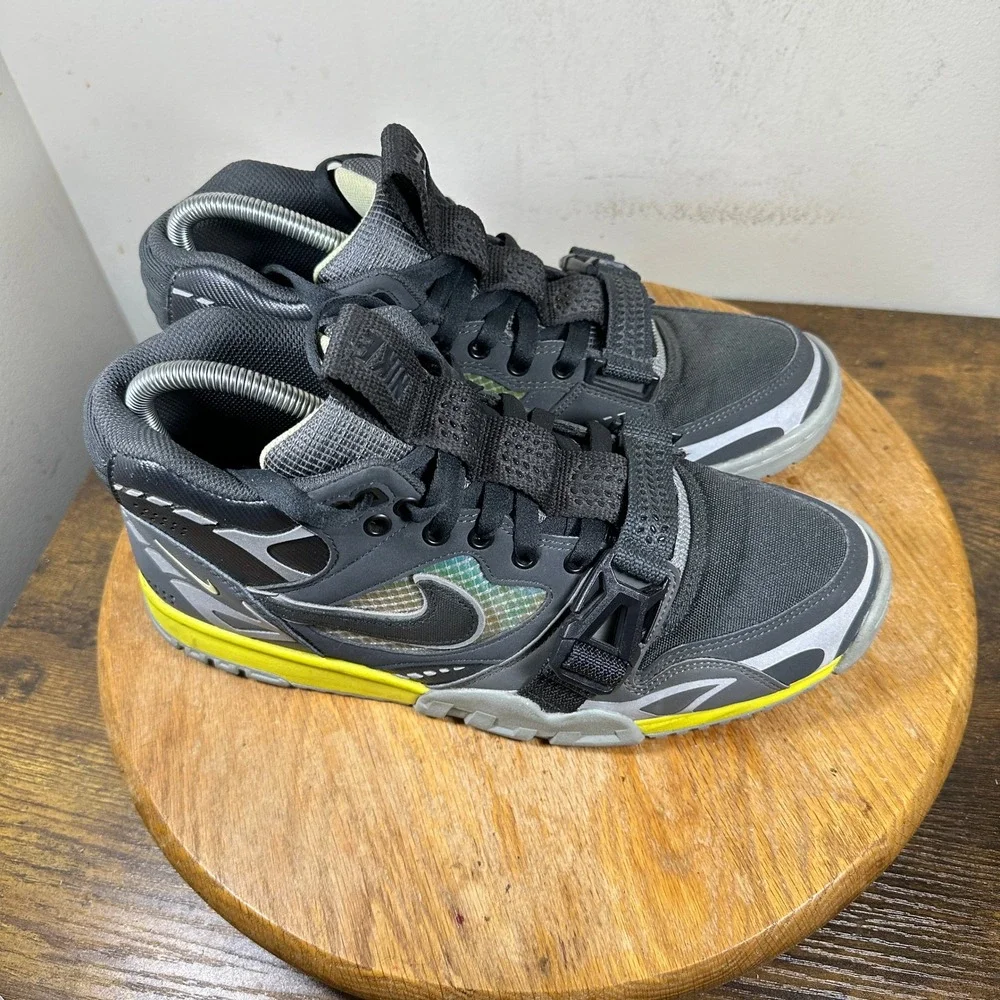 Nike Air Trainer 1 Utility Dark Smoke Grey Yellow DH7338-001 Mens 9.5 Mid Top